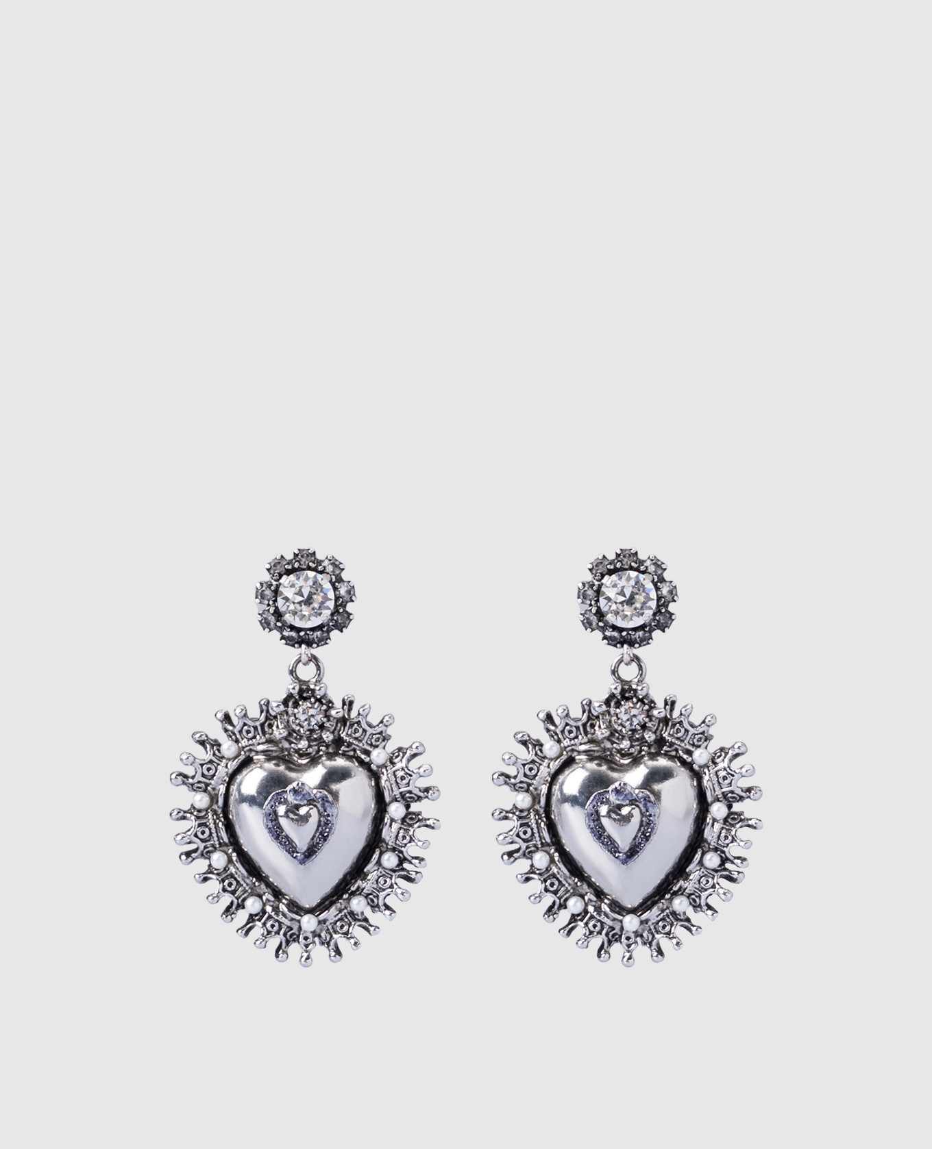 Серебристые серьги Heart