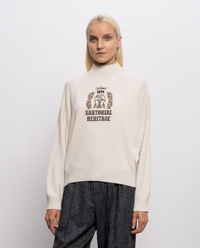 Brunello Cucinelli Светр кольору айворі з кашеміру M12722204