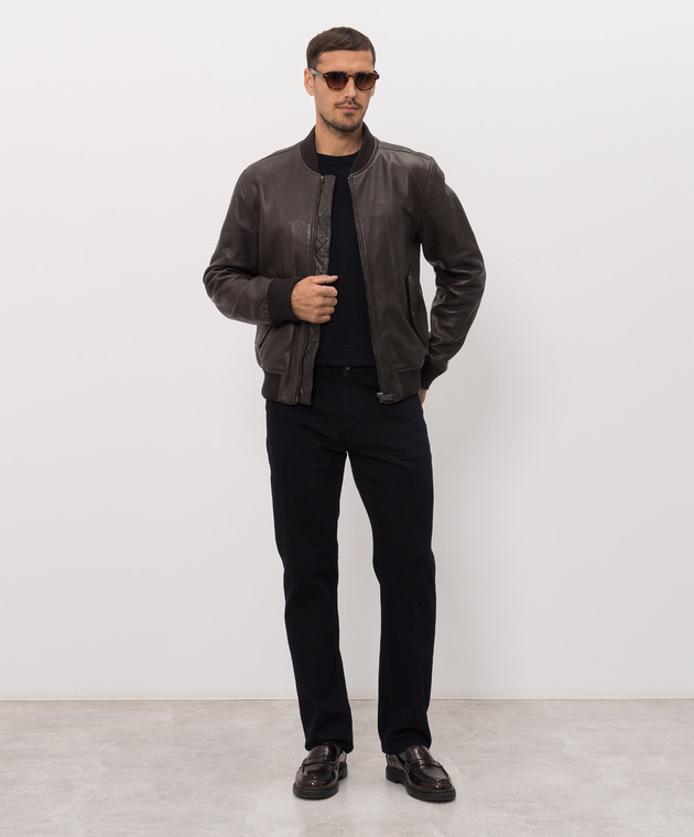 Trussardi Синий джемпер с вышивкой эмблемы M0168000077NMK601K01 изображение 2