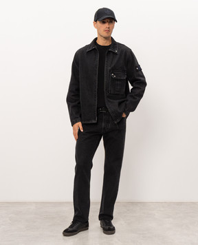 Stone Island Чорна джинсова куртка в стилі сорочки L2S141200002S0J32