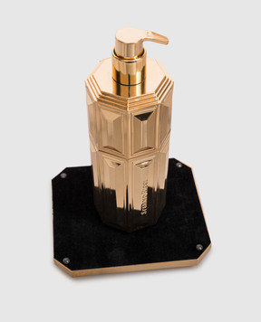 Stefano Ricci Золотистий дозатор для рідкого мила з підставкою SRDISPTRAYPMMA