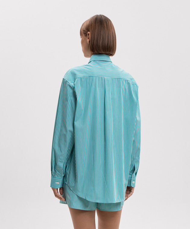 Sporty & Rich Зеленая рубашка в полоску Amalfi SI006712243GR62 изображение 4