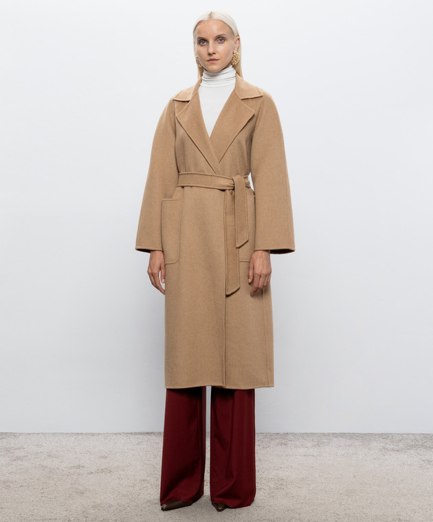 Max Mara Бежеве пальто READY з кашеміру MXMREADY зображення 3