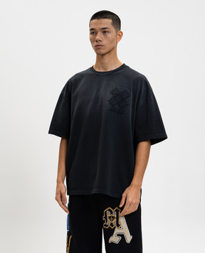 AMIRI Чорна футболка з логотипом та емблемою AMTOJR1029