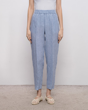 Peserico Голубые брюки из льна P0417802600