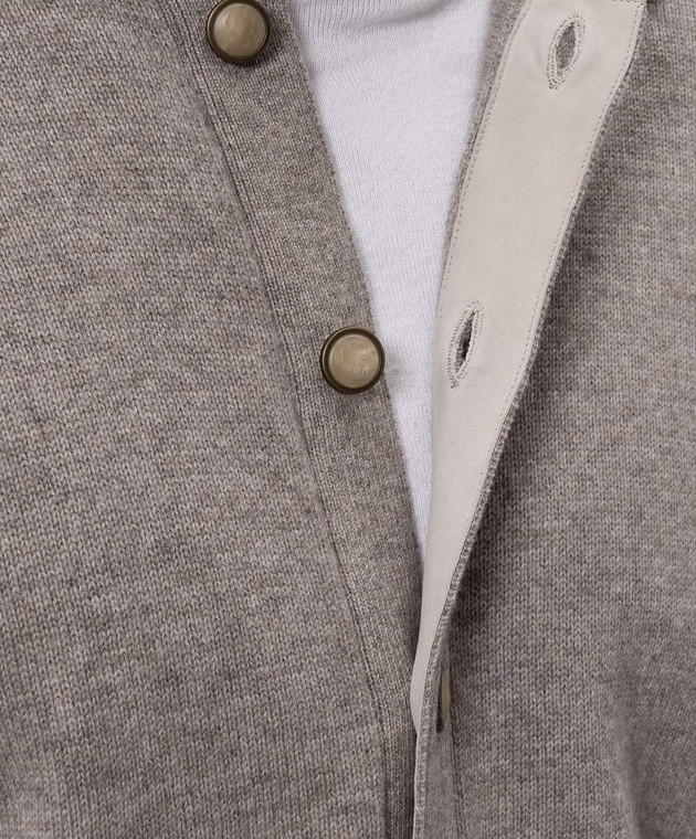 Brunello Cucinelli Кардиган з кашеміру сірого кольору M22709816 зображення 5
