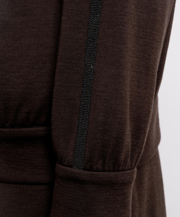 Brunello Cucinelli Коричневая спортивная куртка с цепочкой мониль MP828SM606 изображение 5