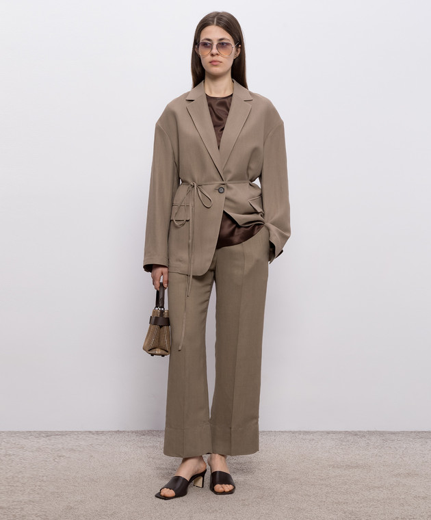 Brunello Cucinelli Коричнева блуза із шовком M0C59DE310 зображення 2