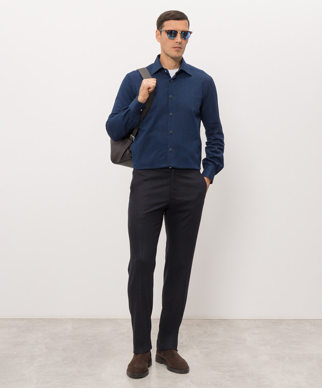 Kiton Синяя рубашка UMCNERHH09888 изображение 2
