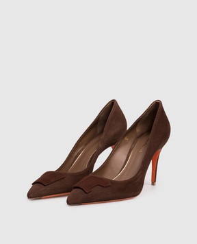 Santoni Коричневі замшеві туфлі WDID71207HI2TMGD