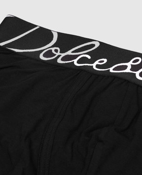 Dolce&Gabbana Черные трусы-боксеры с узором логотипа M4F34JONP20