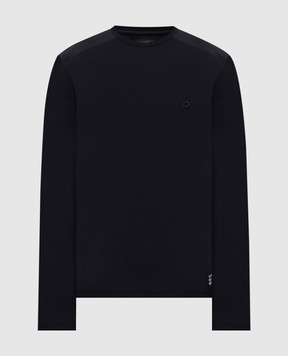 Stefano Ricci Чорний лонгслів з фактурною емблемою M6H54R0030PAEA1S