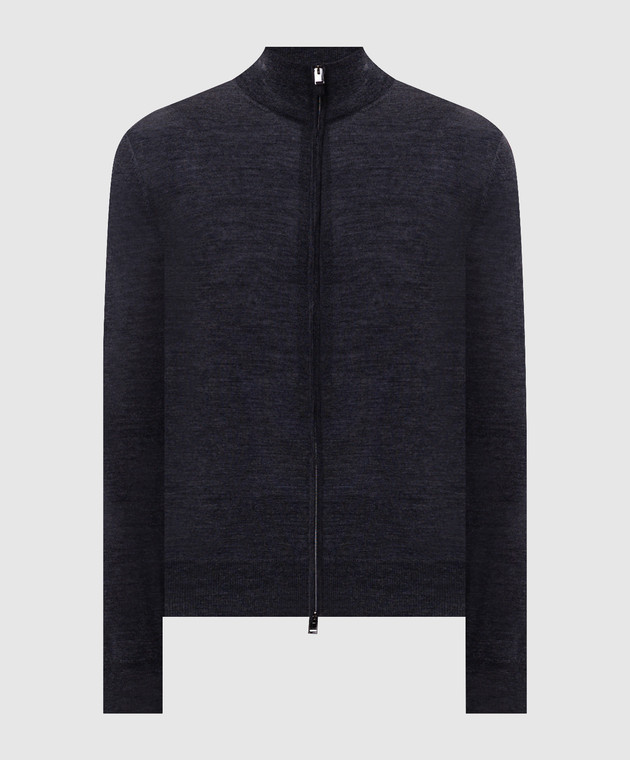 Canali Темно-сірий кардиган з вовни MK01149C0022