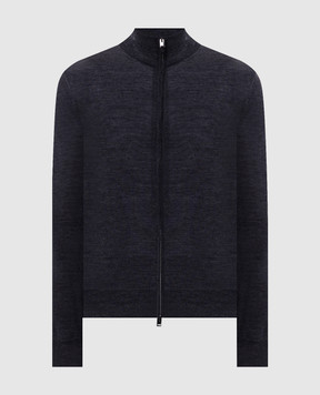 Canali Темно-серый кардиган из шерсти MK01149C0022