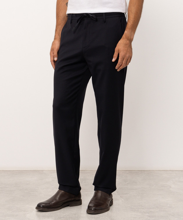 Canali Сині штани з вовни CJ06157U91659 зображення 3