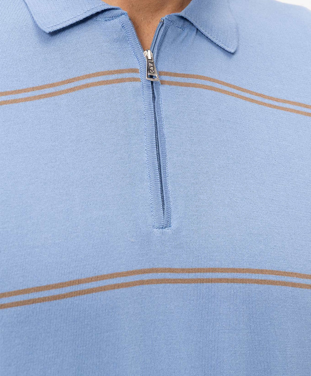 Cashmere&Whiskey Блакитне поло в смужку MB235Z зображення 5