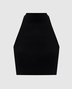 SSHEENA Чорний укорочений топ з контрастною смужкою 26SSKROPFS26006