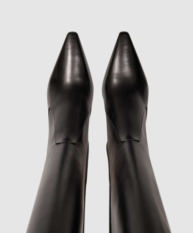 Santoni Черные кожаные сапоги WSTV72388HI2NXUY изображение 4