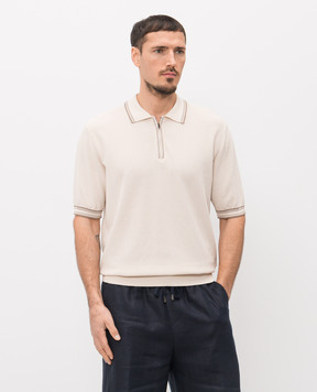 Peserico Бежеве поло з контрастним окантуванням R59494F149173T