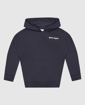 Palm Angels Детские синие худи с принтом логотипа F6PAJBHS011
