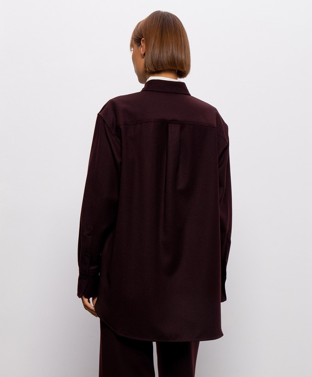 Victoria Beckham Бордовая рубашка из шерсти 1326WSH007515A изображение 4