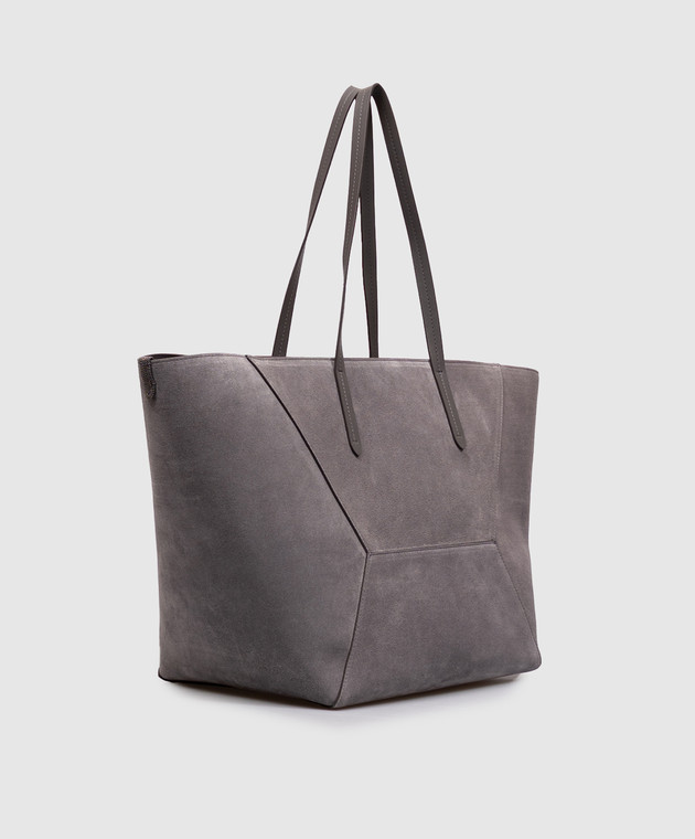 Brunello Cucinelli Сіра замшева сумка-тоут BC Duo MBDLB2571P зображення 3