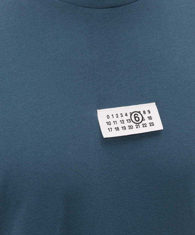 Maison Margiela MM6 Синій лонгслів з нашивкою SH0NH0028M20258 зображення 5