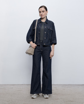 Peserico Синяя джинсовая куртка с льном S21559L1207934