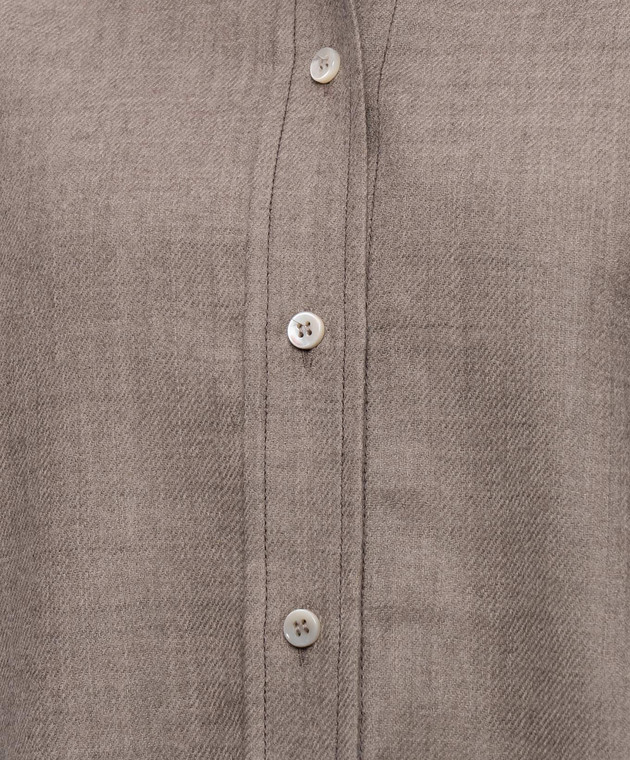 Brunello Cucinelli Бежевая рубашка из шерсти MP550M1M06 изображение 5