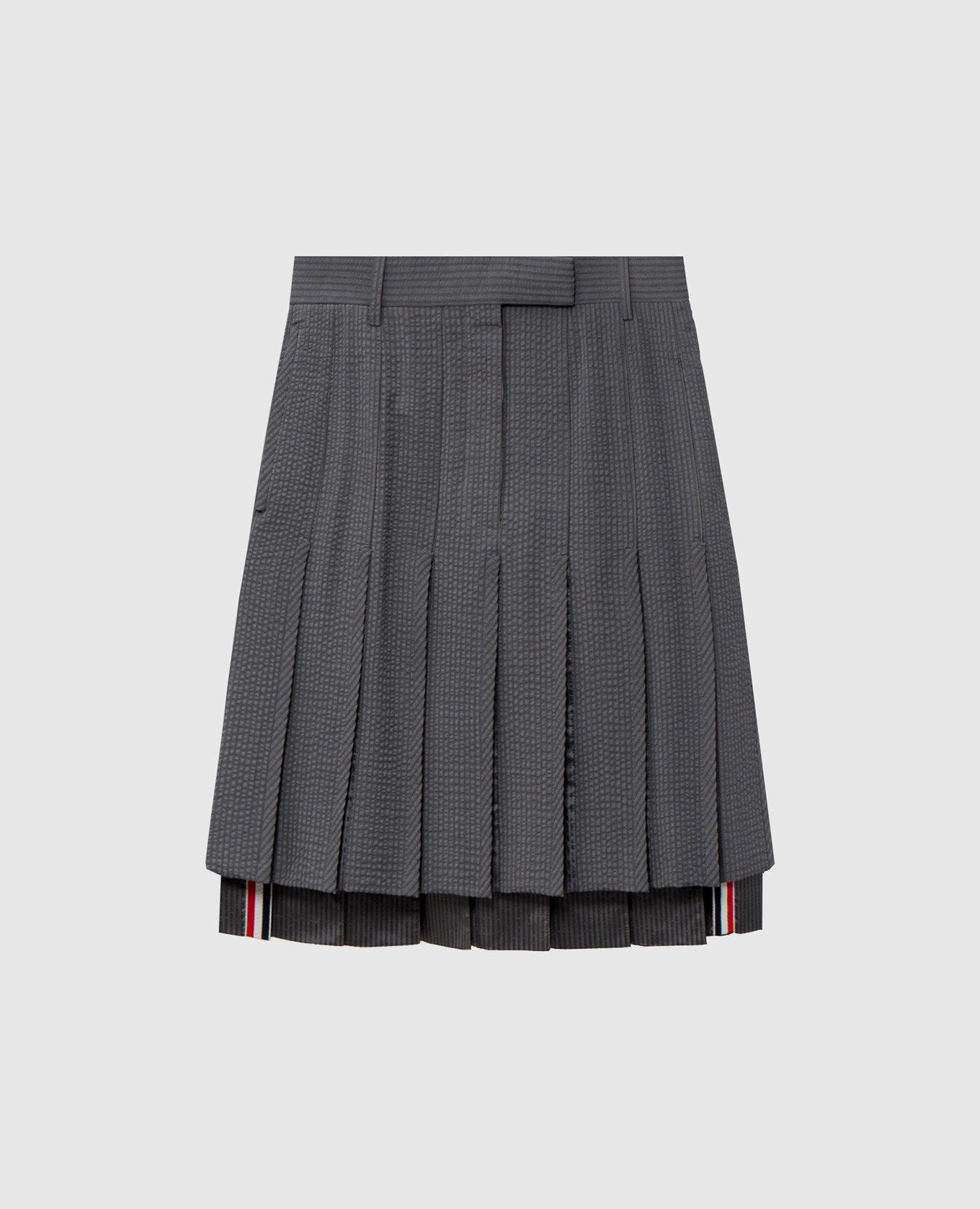 Сіра спідниця-плісе з вовни та шовку