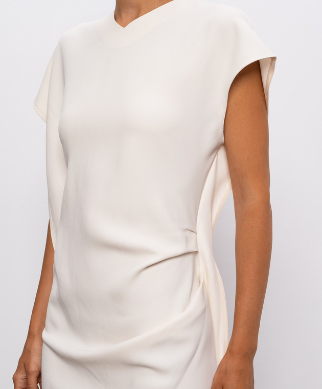 Victoria Beckham Бежевое платье миди Victoria 1326WDR007380B изображение 5