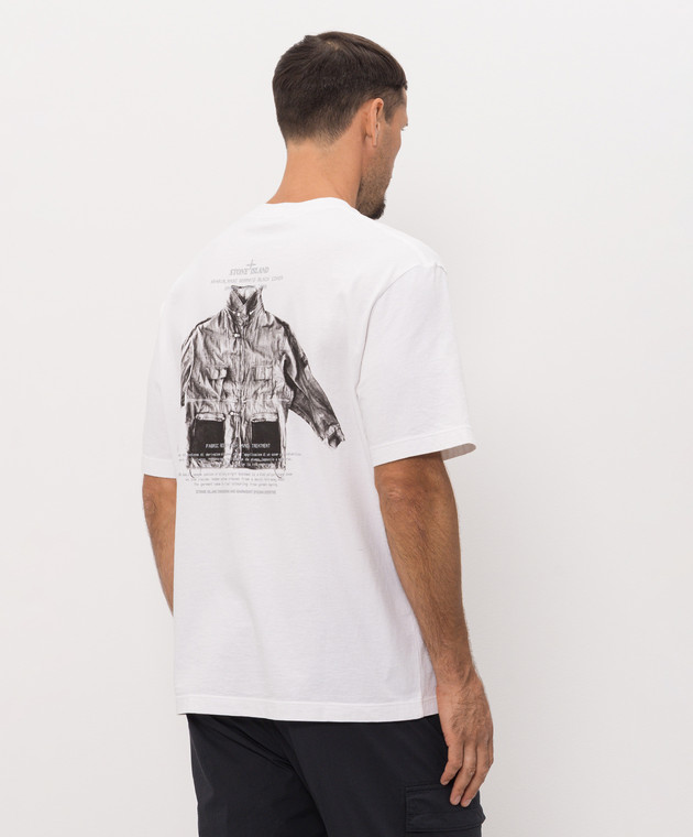 Stone Island Белая футболка с принтом ARCHIVIO L2S152100033S0091 изображение 4