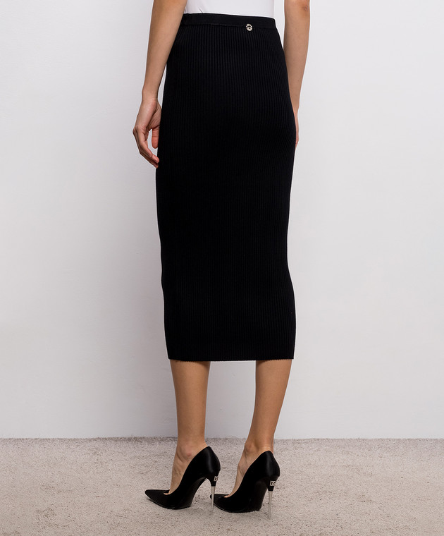 Twinset Черная юбка в рубчик 262AP3103 изображение 4