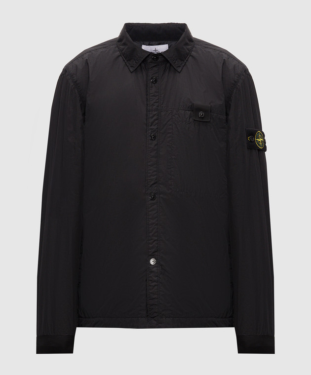 Stone Island Чорна утеплена куртка з патчем L2S15Q100022S0A23