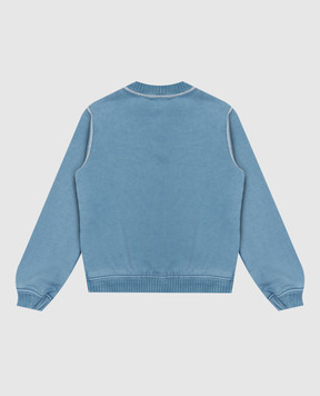 Dolce&Gabbana Дитячий блакитний світшот з принтом L4JWNAG7PTL26