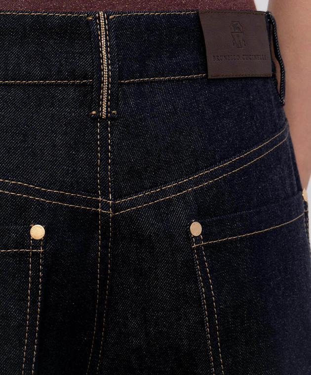 Brunello Cucinelli Синие джинсы с патчем ML134P4021 изображение 5