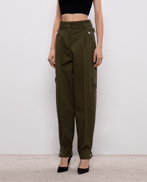 Givenchy Штани з високою посадкою кольору хакі BW518X164D