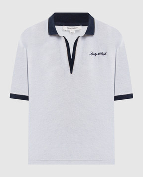 Sporty & Rich Блакитне махрове поло Terry з вишивкою логотипа TO04275326BL143