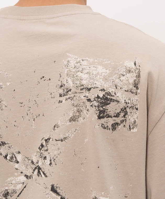 Off-White Бежева футболка Spices Arrow 44MAA120F26J00D зображення 5