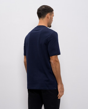 Brunello Cucinelli Синя футболка з брендовим принтом M0B138517