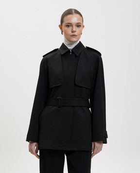 The Row Чорний укорочений тренч-трансформер Usuaia з вовни 10601W4255