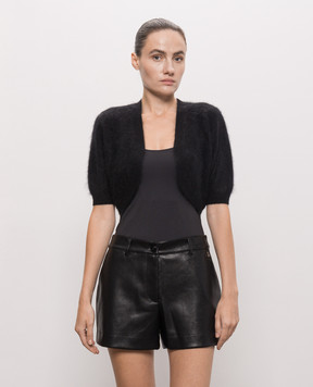 Twinset Черное болеро из шерсти, кашемира и шелка 262TT3022