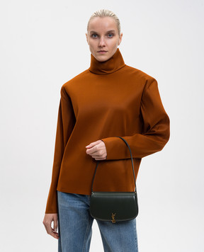 Saint Laurent Зеленая кожаная сумка VOLTAIRE 844302AAFF9