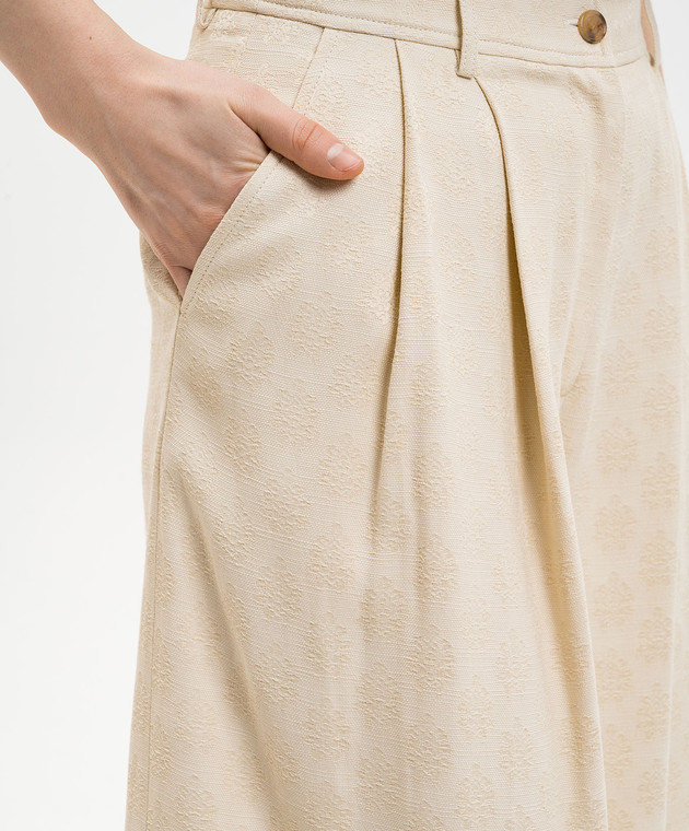 Etro Бежеві штани з манжетами WREA008399TJ447 зображення 5