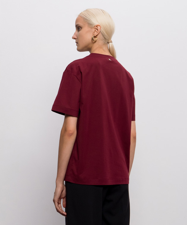 Twinset Бордовая футболка с цепочками 262AP2460 изображение 4