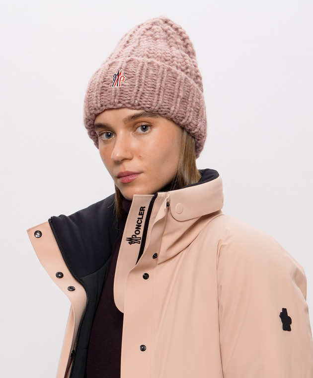 Moncler Grenoble Розовая шапка с шерстью L20983B00010M1214 изображение 2
