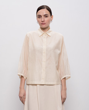 Peserico Бежева блуза із шовком з ланцюжком моніль S0601308372