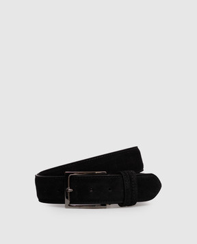 Cashmere&Whiskey Черный замшевый ремень SUEDE