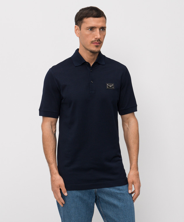 Dolce&Gabbana Голубое поло с патчем логотипа G8PL4TG7P1D изображение 3
