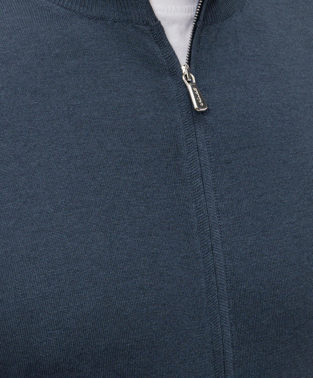 Enrico Mandelli Синий кардиган с шелком 3K033A5645 изображение 5